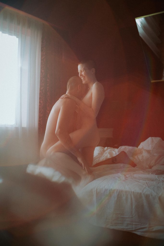 Couple intimate laughing playpul sensual